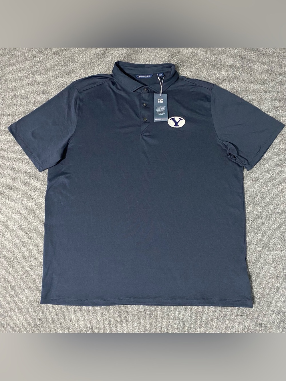 BYU Cougars Mens XL Cutter & Buck Epic Comfort Eco Polo Shirt NWT